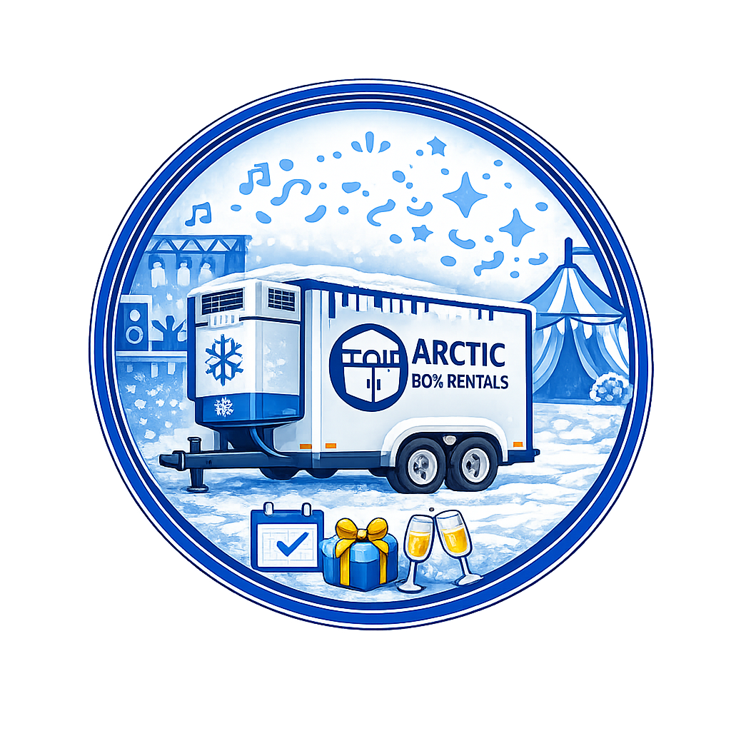 Arctic Box Rentals event setup logo raleigh